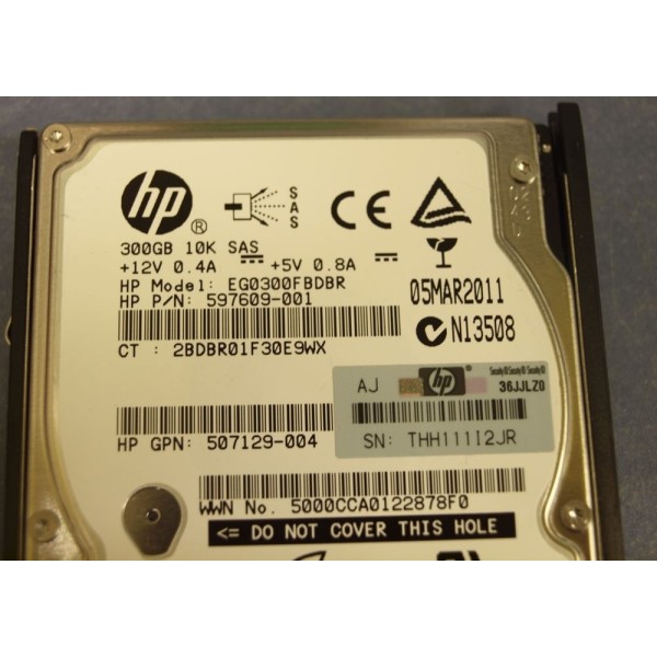 Hard Drive HP EG300FBDBR SAS 2.5" 300 Gigas 10 Krpm