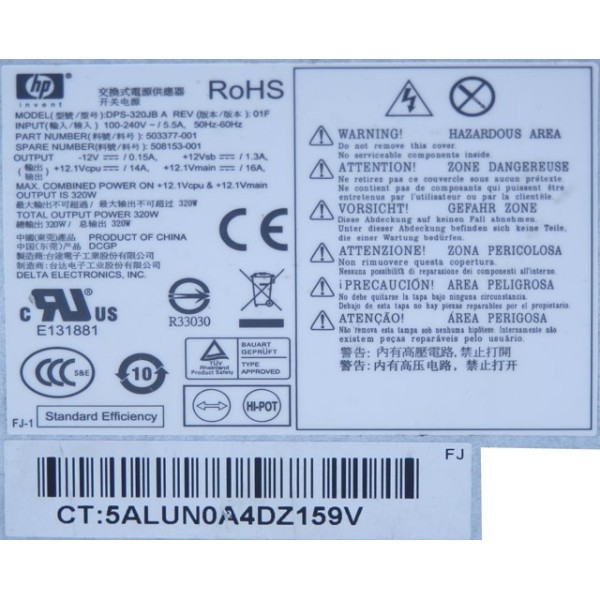 Fuente de Alimentacion HP 508153-001