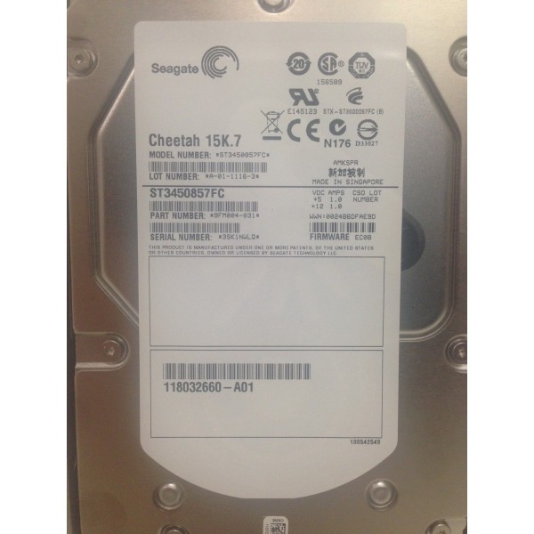 Disque dur EMC 005048951 FIBRE 3.5" 450 Gigas 15 Krpm