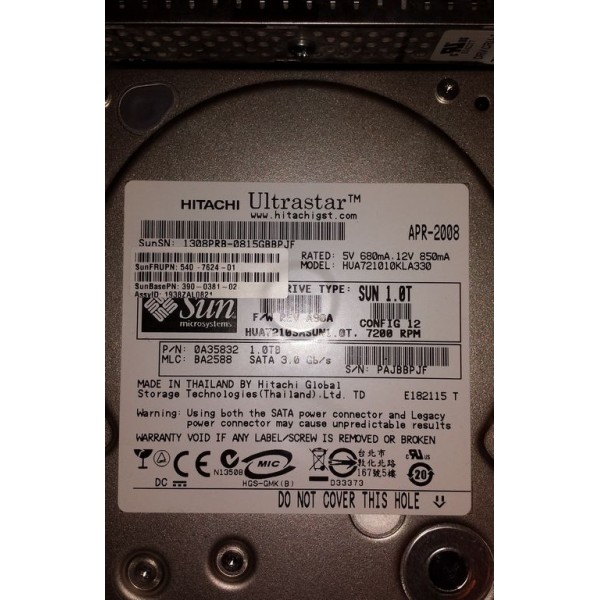 Hard Drive SUN 540-7624-01 SATA 3.5" 72 Gigas 7200 Rpm