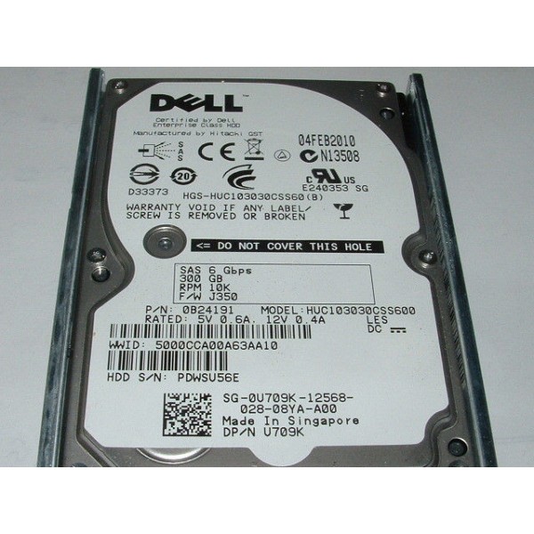 Disco Duro DELL U709K SAS 2.5" 300 Gigas 10 Krpm