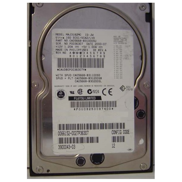 Hard Drive SUN 3900043-03 SCSI 3.5" 9 Gigas 10 Krpm