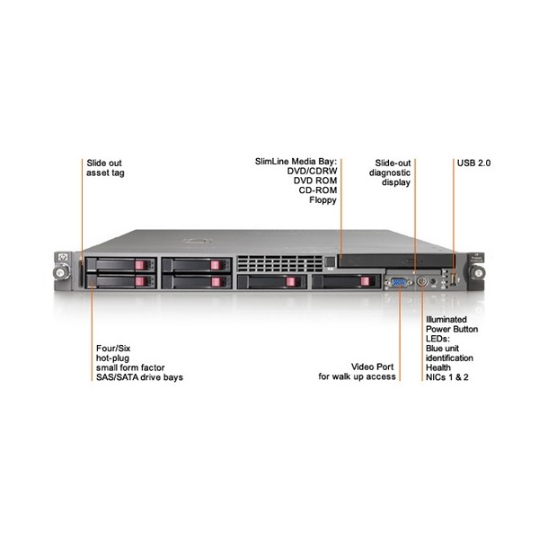 Servidor Hp Proliant DL360 G5 1 x Xeon Quad core E5320 1.86 Ghz