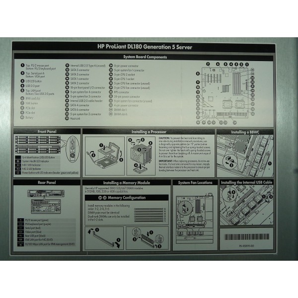 SERVEUR HP Proliant DL180 G5 1 x Xeon Quad Core E5405 3.5" Rack 2U