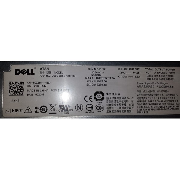 Power-Supply DELL DX385 for Poweredge 2950