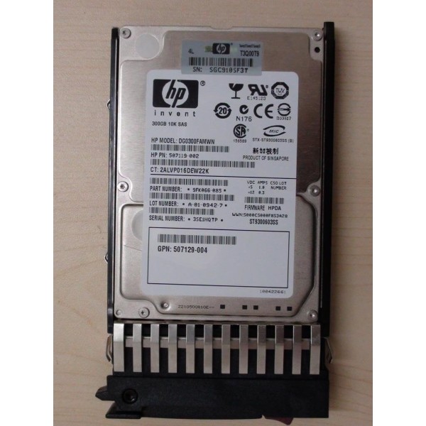 Disque dur HP 507119-002 SAS 2.5" 300 Gigas 10 Krpm