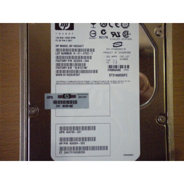 Disque Dur Hp Fibre 3.5 10Krpm 146 Gb 404745-001