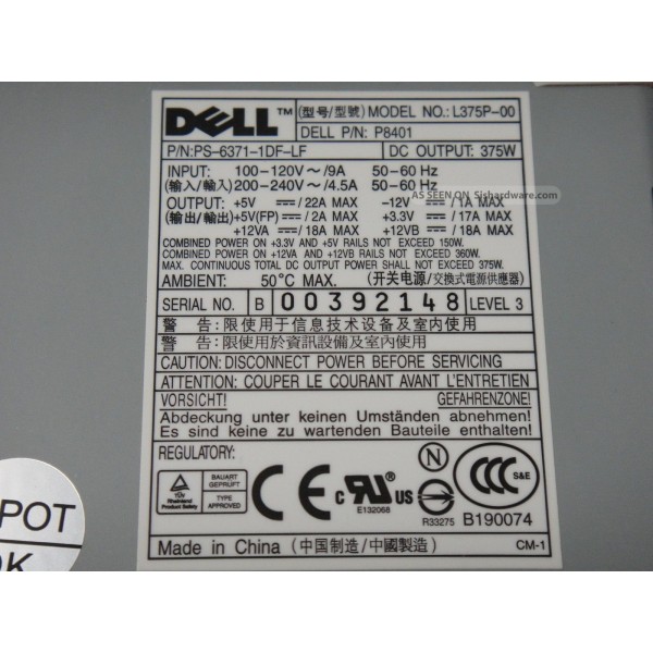 Alimentation pour Dell  Ref : P8401