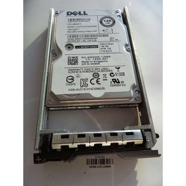 Disco duro Dell SAS 2.5 15Krpm 146 Gb W330K