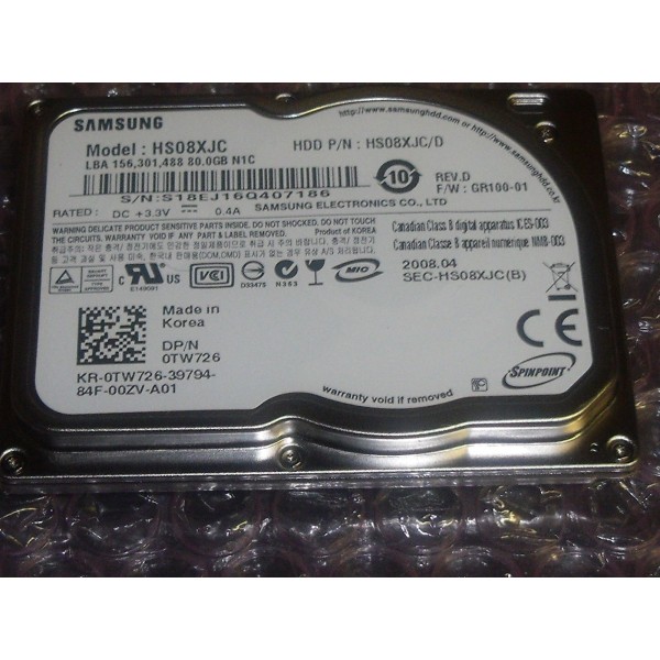 Disque Dur Dell IDE 2.8 5400rpm 80 Gb TW726