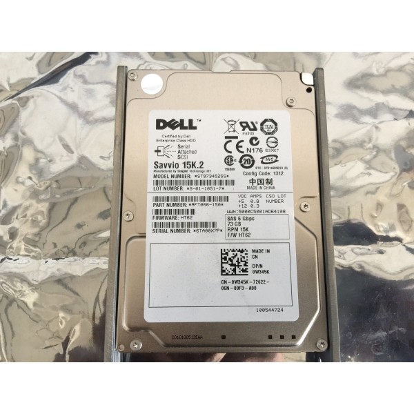 Disque Dur Dell W345K SAS 2.5" 15Krpm 72 Gigas 6 Gbps