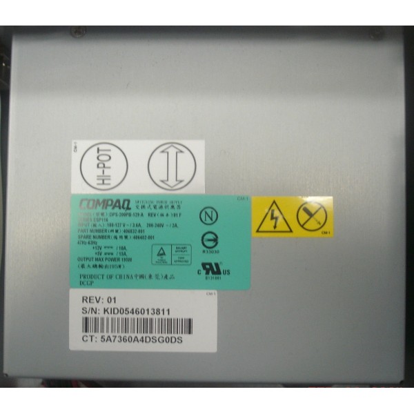 Alimentation pour HP StorageWorks 3U Ref : DPS-200PB-129 A