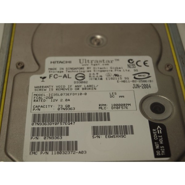 Hard Drive EMC 5048257 FIBRE 3.5" 72 Gigas 10 Krpm