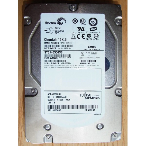 Disco duro FUJITSU A3C40096035 146 Gigas SAS 3.5" 15 Krpm