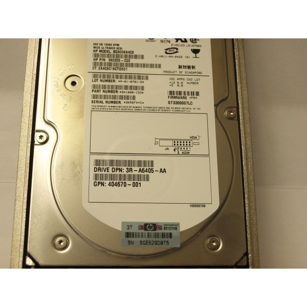 Hard Drive HP 271837-021 SCSI 3.5" 300 Gigas 10 Krpm