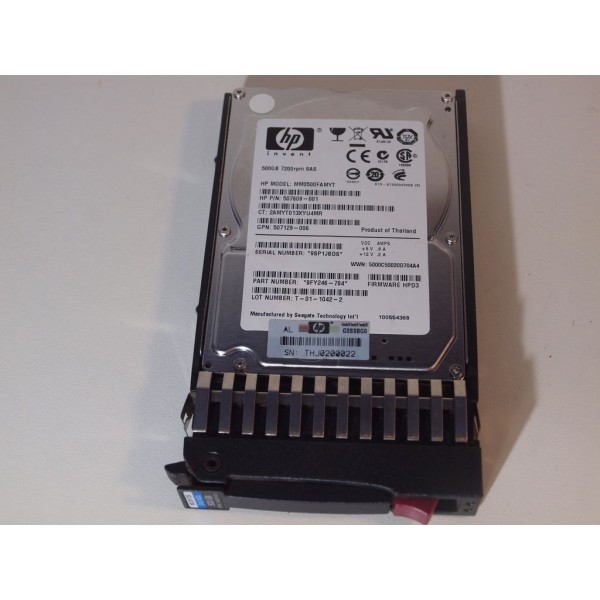 HP MM0500FAMYT 500GB 7200RPM 2.5" SAS 6GB DP HS HDD W/TRAY