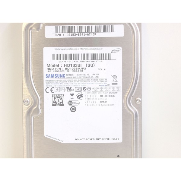 Disque Dur SAMSUNG SATA 3.5 5400 Rpm 1000 Gb A7183-B741