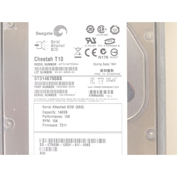 DELL Disk drive TN938 146 Gigas SAS 3.5" 10 Krpm