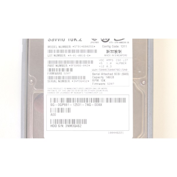 Disque dur DELL GP881 SAS 2.5 10 Krpm 146 Gigas