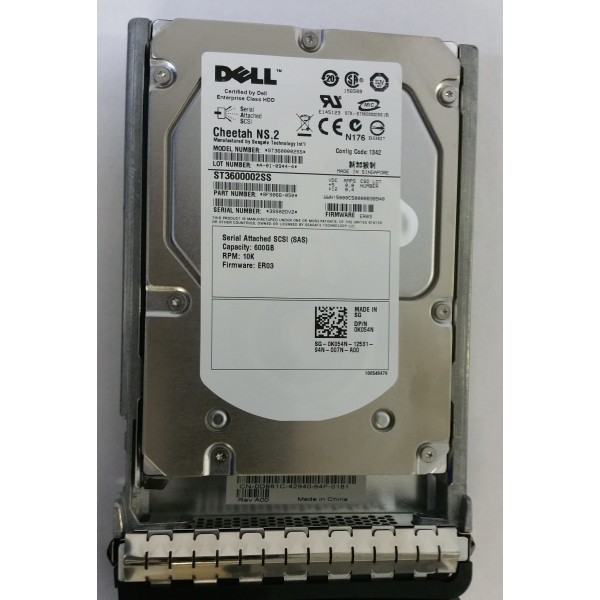 Disco duro DELL K054N 600 Gigas SAS 3.5" 10 Krpm