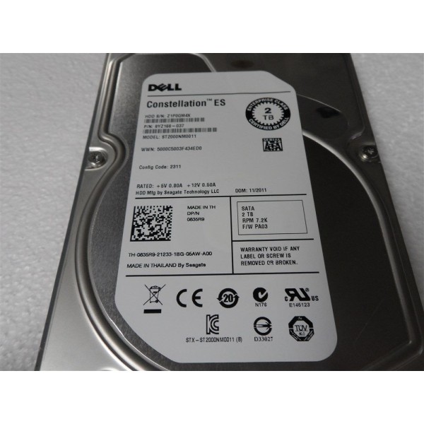 Disque Dur DELL SATA 3.5 7200 Rpm 2000 Gb 0835R9 -R