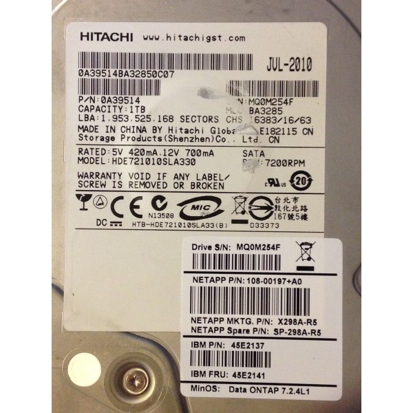 Dischi NETAPP X298A-R5 1000 Gigas FIBRE 3.5" 7200 Rpm