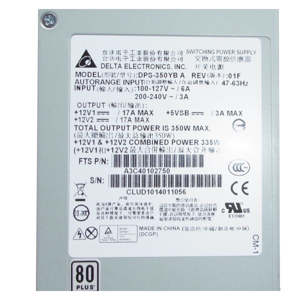 Fuente de alimentacion DPS-350YB A para FUJITSU Primergy RX100 S6