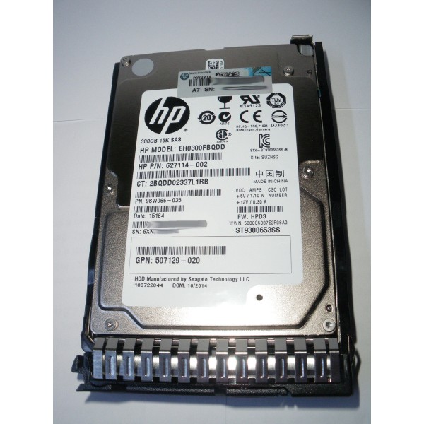 Disque Dur HP SAS 2.5 15 Krpm 300 Gb 627114-002 G8