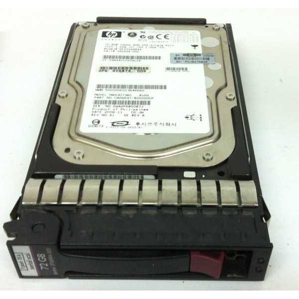 Disque Dur HP SAS 3.5 15 Krpm 72 Gb DF072A4940