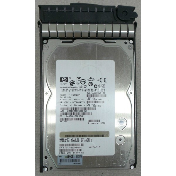 Disque dur HP 531294-001 FIBRE 3.5" 300 Gigas 15 Krpm