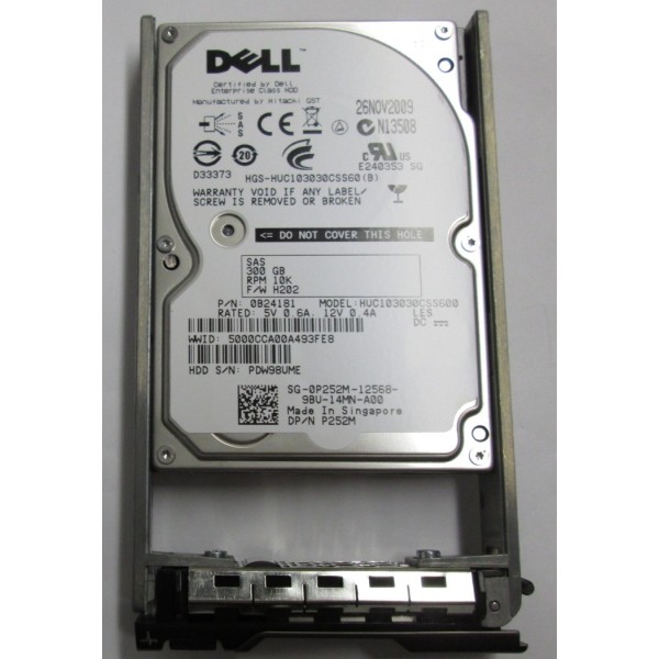 Disque dur DELL 0P252M -R SAS 2.5" 300 Gigas 10 Krpm