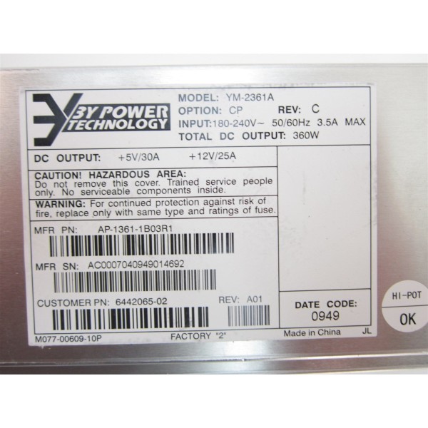 Alimentation pour 3YPOWER HP ESL - Quantum Px720 Ref : 6442065-02