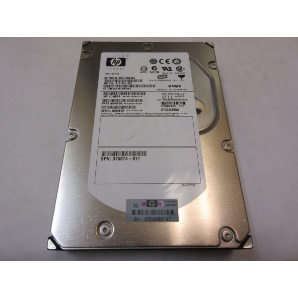 Disque dur HP DF072BB6BC SAS 3.5" 72 Gigas 15 Krpm