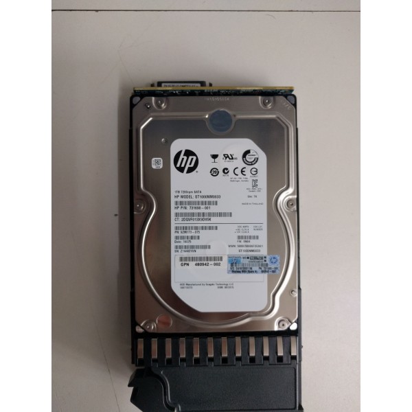 Disco Duro HP 480942-002 SATA 3.5" 1000 Gigas 15 Krpm