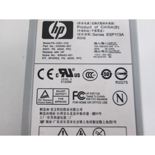 Fuente de Alimentacion HP 339596-501 para MSA20