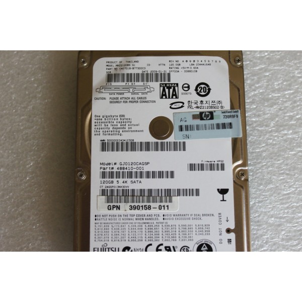 Hard Drive HP 390158-011 SATA 2.5" 120 Gigas 5400 Rpm