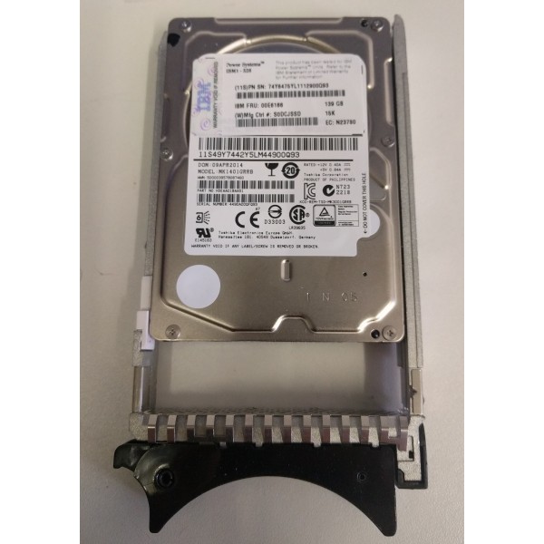 Disque Dur IBM SAS 2.5 15 Krpm 139 Gb 00E6166