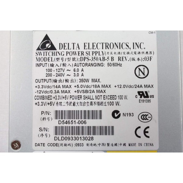 Alimentation pour DELTA Ref : DPS-350AB-5 B