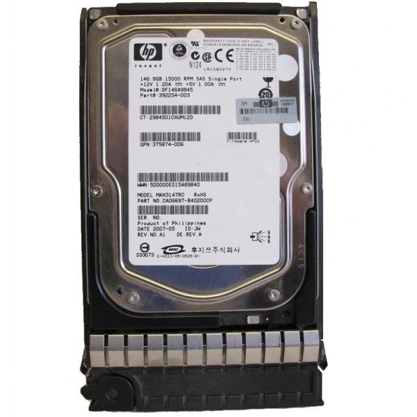 Disque Dur HP SAS 3.5 15 Krpm 146 Gb DF146A9845