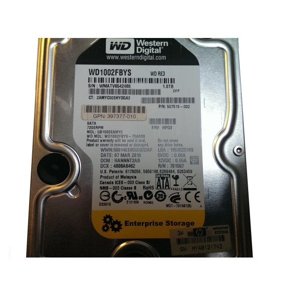 Disque Dur HP SATA 3.5 7200 Rpm 1000 Gb GB1000EAMYC