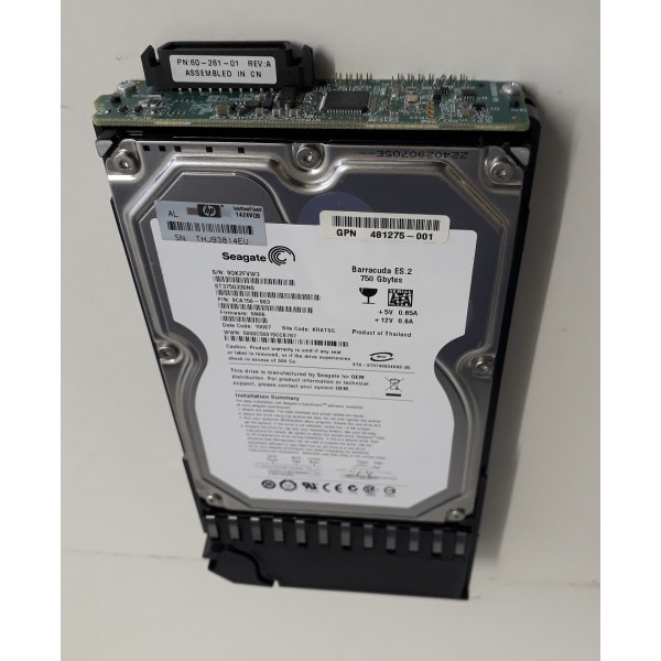 Hard Drive HP 481275-001 SATA 3.5" 750 Gigas 7200 Rpm