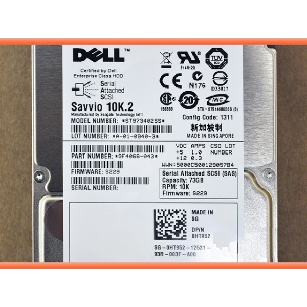 Hard Drive DELL HT952 SAS 2.5" 72 Gigas 10 Krpm