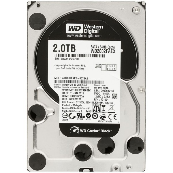 Disque Dur WD SATA 3.5 7200 Rpm 2000 Gb WD2002FAEX