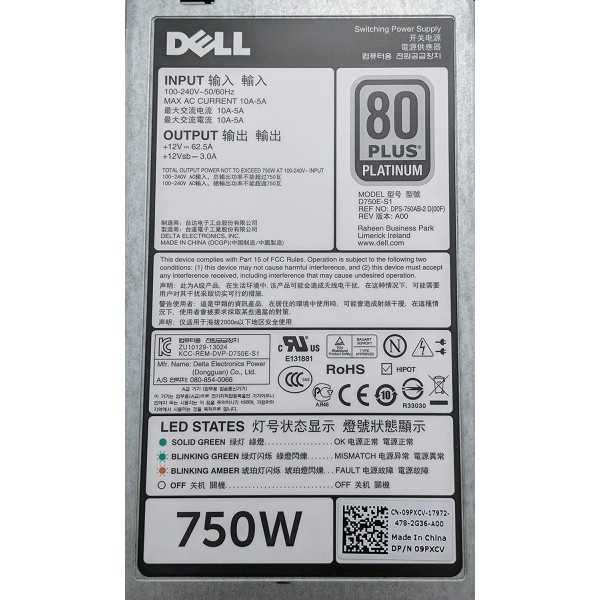 Alimentation DELL 9PXCV pour Poweredge R520/620/720