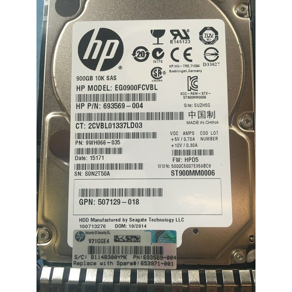 Disque Dur HP SAS 2.5 10 Krpm 900 Gb EG0900FCVBL