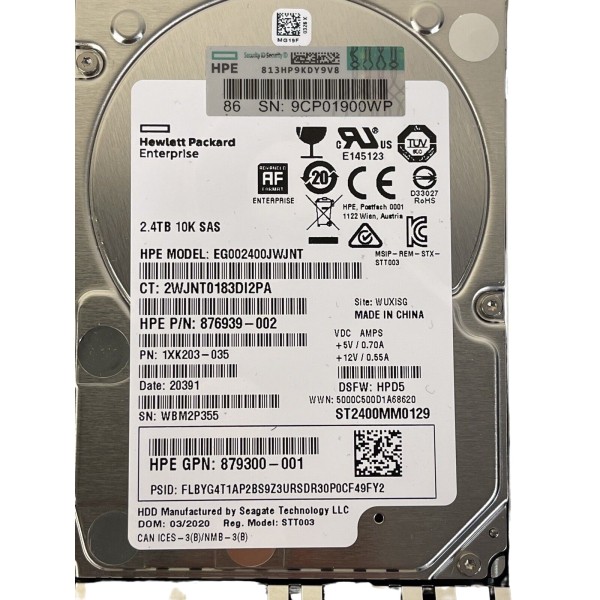 Disque Dur HP SAS 2.5 10 Krpm 2400 Gb EG002400JWJNT