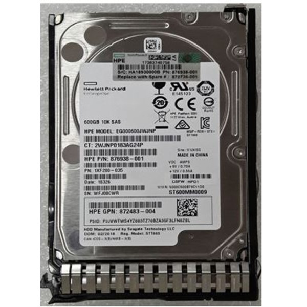 Hard Drive HP EG000600JWJNH SAS 2.5" 600   Gigas 10K Rpm