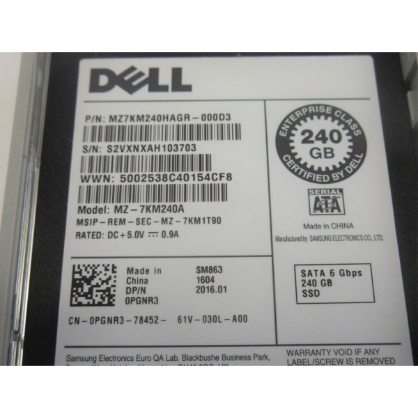 Hard Drive DELL PGNR3 SSD 2.5" 240   Gigas