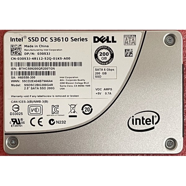 Hard Drive DELL 	3053J SSD 2.5" 200 Gigas