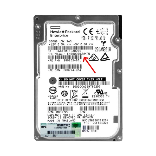 Hard Drive HP EH000300JWKTN SAS 2.5" 300 Gigas 15K Rpm